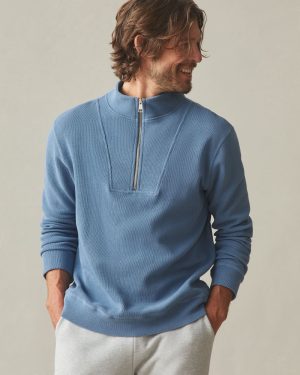 Men’s French Rib Half Zip – Quiet Harbor