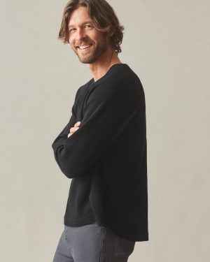 Men’s French Rib Crew – Black