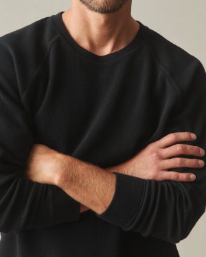 Men’s French Rib Crew – Black