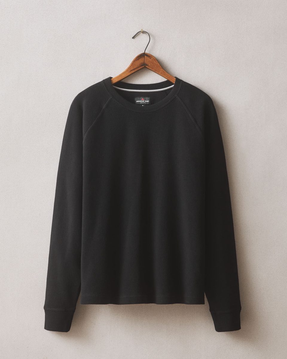 Men's French Rib Crew - Black