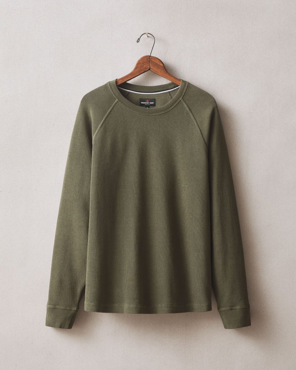 Men's French Rib Crew - Olive