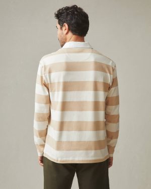 Men’s Rugby Shirt – Khaki Stripe
