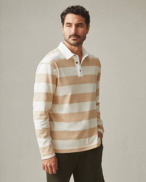 Men’s Rugby Shirt – Khaki Stripe