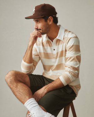 Men’s Rugby Shirt – Khaki Stripe