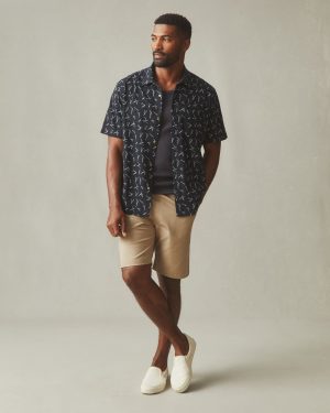 Men’s Resort Shirt – Black White Print