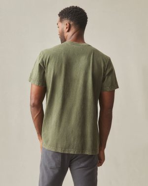 Men’s Vintage Crew Tee – Mineral Wash Deep Olive