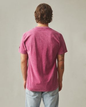 Men’s Vintage Crew Tee – Mineral Wash Raspberry