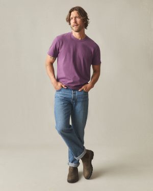 Men’s Vintage Crew Tee – Washed Italian Plum