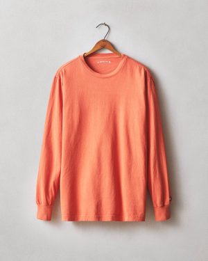 Men’s Vintage Crew Long Sleeve Tee – Washed Habanero