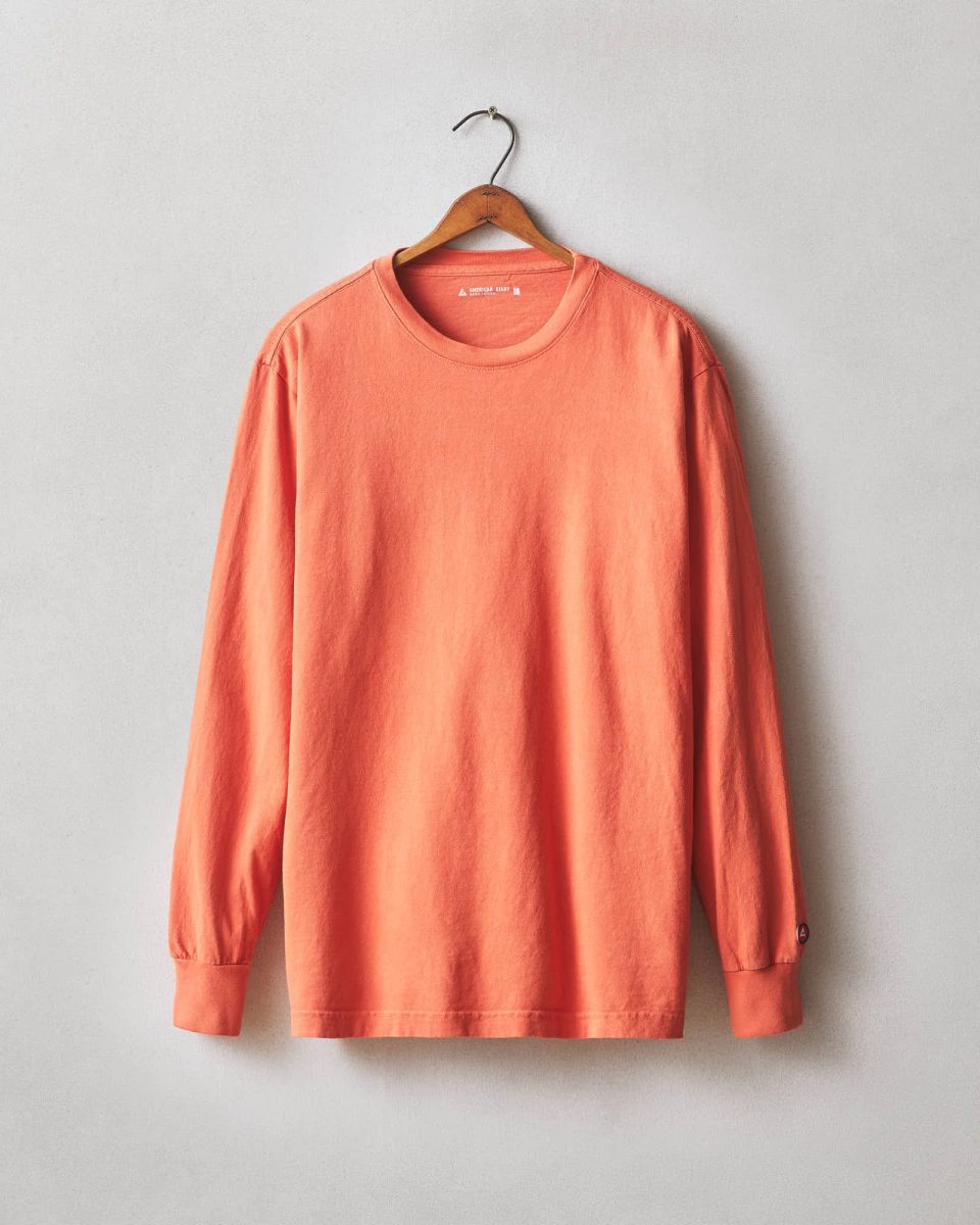 Men's Vintage Crew Long Sleeve Tee - Washed Habanero