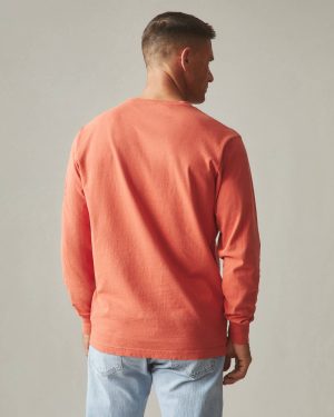 Men’s Vintage Crew Long Sleeve Tee – Washed Habanero
