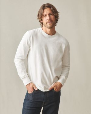 Men’s Premium Slub Long Sleeve Crew Tee  – Bone