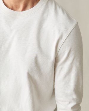 Men’s Premium Slub Long Sleeve Crew Tee  – Bone