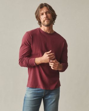 Men’s Premium Slub Crew Tee Long Sleeve – Bonfire Red