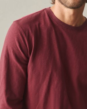Men’s Premium Slub Crew Tee Long Sleeve – Bonfire Red