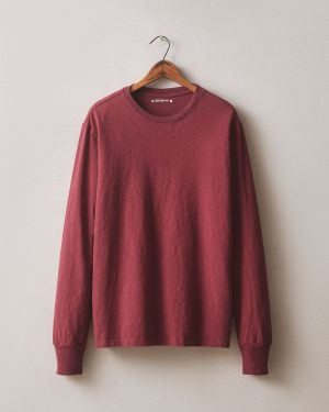 Men’s Premium Slub Crew Tee Long Sleeve – Bonfire Red