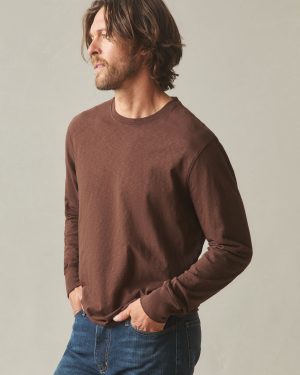 Men’s Premium Slub Crew Tee Long Sleeve – Chicory Coffee