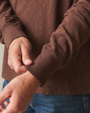 Men’s Premium Slub Crew Tee Long Sleeve – Chicory Coffee