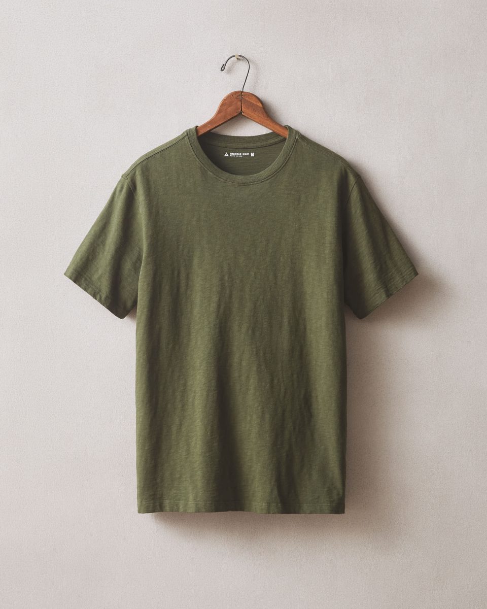 Men's Premium Slub Crew Tee - Deep Olive