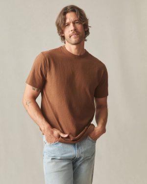 men’s Premium Slub Crew Tee – Mahogany