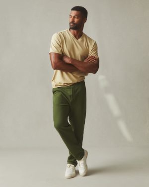 Men’s French Terry Straight Pant – Chive