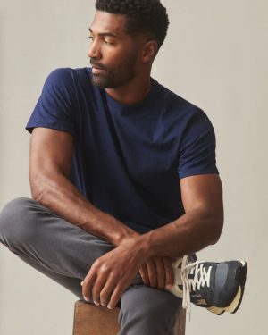 Men’s Premium Slub Crew Tee – Pageant Blue