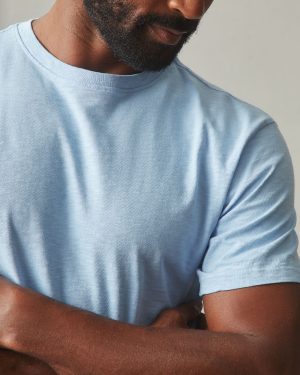 Men’s Premium Slub Crew Tee – Powder Blue