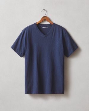 Men’s Premium Slub V-Neck Tee – Navy