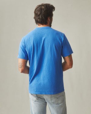 Men’s Premium Slub V-Neck Tee – Strong Blue