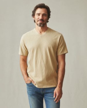Men’s Premium Slub V-Neck Tee – Twill