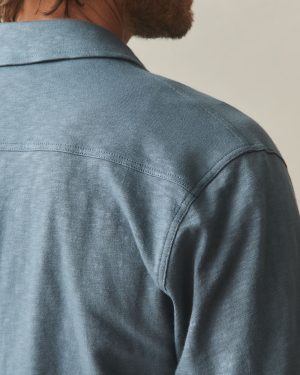 Men’s Premium Slub Button Up Long Sleeve – Stormy Weather