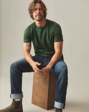 Men’s Pocket Tee – Green Moss