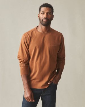Men’s Long Sleeve Pocket Tee – Tortoise Shell