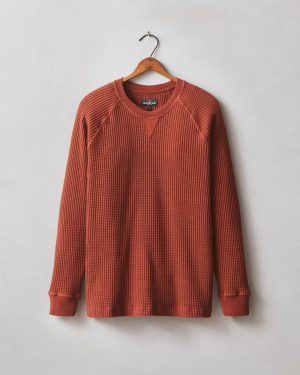 Men’s Waffle Crew Long Sleeve – Smoked Paprika