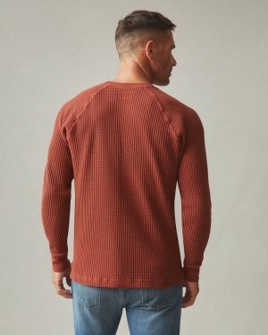 Men’s Waffle Crew Long Sleeve – Smoked Paprika