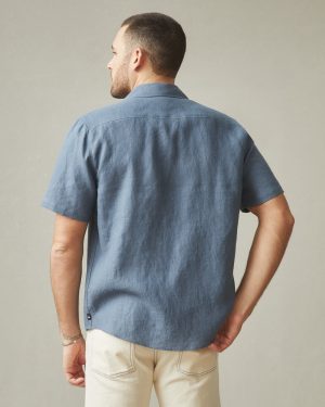 Men’s Linen Shirt – Slate Blue