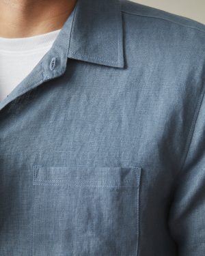 Men’s Linen Shirt – Slate Blue