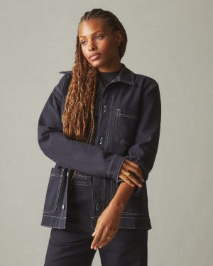 Unisex Roughneck Chore Jacket – Contrast Stitch – Dark Navy