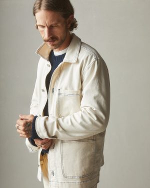 Unisex Roughneck Chore Jacket – Contrast Stitch – PFD Natural