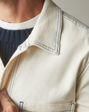 Unisex Roughneck Chore Jacket – Contrast Stitch – PFD Natural