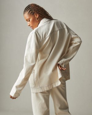 Unisex Roughneck Chore Jacket – Contrast Stitch – PFD Natural