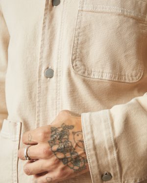 Unisex Roughneck Chore Jacket – Contrast Stitch – Toasted Sesame