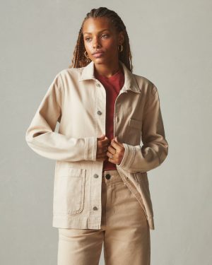 Unisex Roughneck Chore Jacket – Contrast Stitch – Toasted Sesame