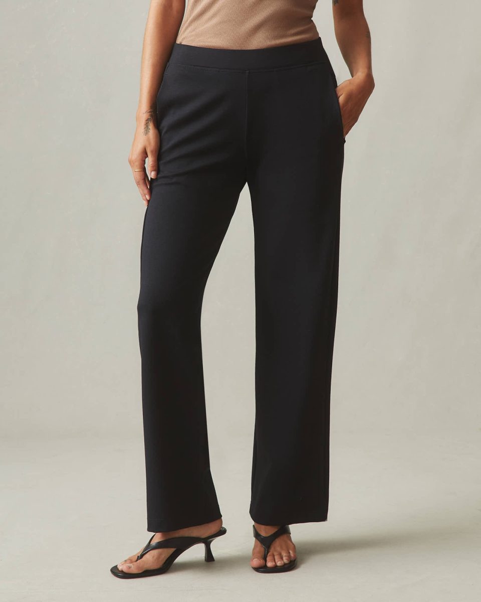 Ponte Straight Pant - Super Black
