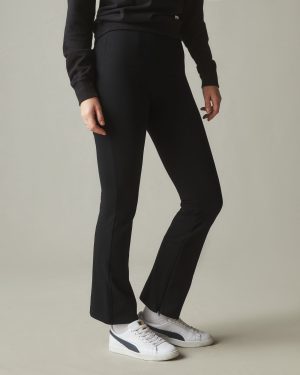 Ponte Zip Flare Pant – Super Black