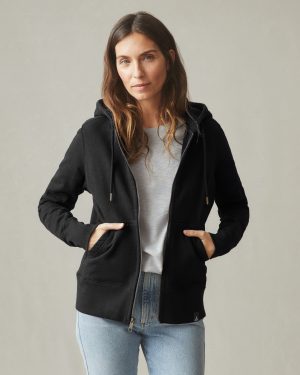 Women’s Classic Full Zip USA Embroidery – Black