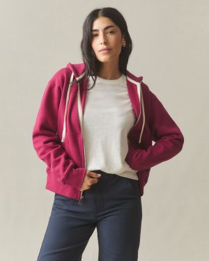 Women’s Midweight Full Zip – Beet Red