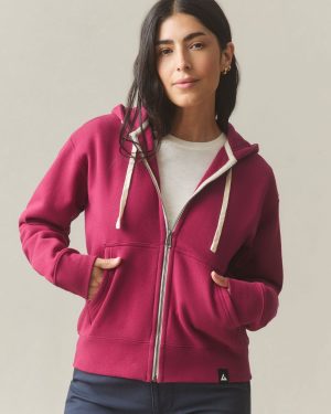 Women’s Midweight Full Zip – Beet Red