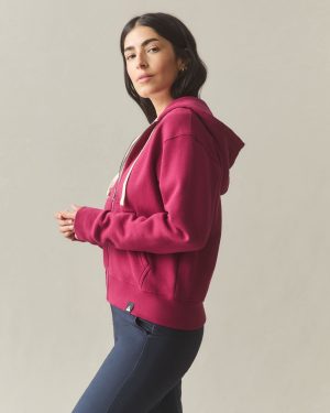 Women’s Midweight Full Zip – Beet Red