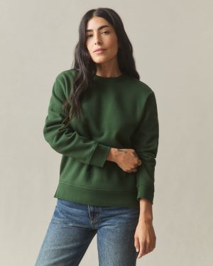 Women’s Midweight Crewneck – Green Moss